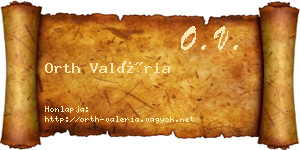 Orth Valéria névjegykártya